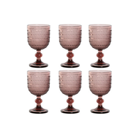 Set of cups Home ESPRIT Pink Crystal 240 ml (6 Units)