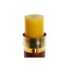 Candleholder Home ESPRIT Brown Golden Aluminium Acacia 8 x 8 x 18 cm