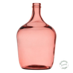 Decorative container Pink recycled glass 18 x 18 x 30 cm