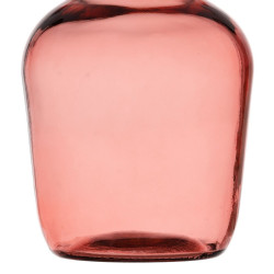 Decorative container Pink recycled glass 18 x 18 x 30 cm