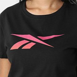 Women’s Short Sleeve T-Shirt Reebok  Vector Graphic Black