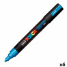 Felt-tip pens POSCA PC-5M Blue (6 Units)