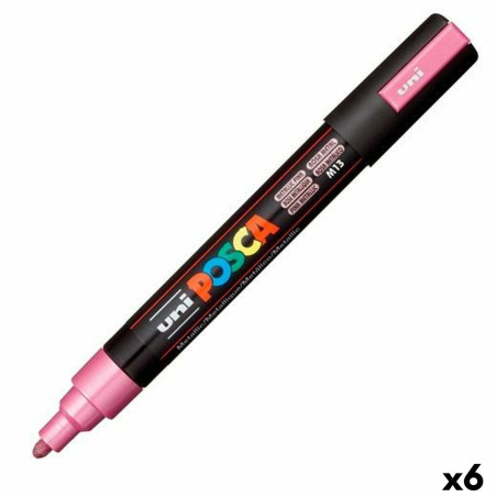 Marker pen/felt-tip pen POSCA PC-5M Pink (6 Units)