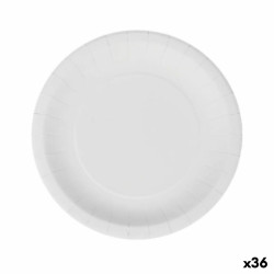 Plate set Algon Disposable White Cardboard 20 cm (36 Units)