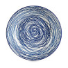 Deep Plate Stripes Porcelain Blue White 6 Units (20 x 4,7 x 20 cm)