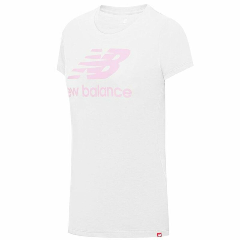 Women’s Short Sleeve T-Shirt New Balance Essentials Stacked White