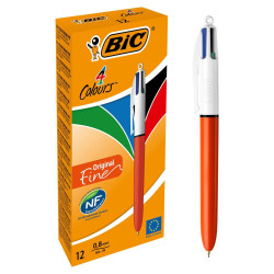 Pen Bic 4 Colours Original Fine Rechargeable 12 Units 0,3 mm