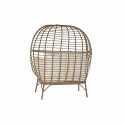 Garden sofa DKD Home Decor White Brown Steel synthetic rattan 130 x 68 x 146 cm