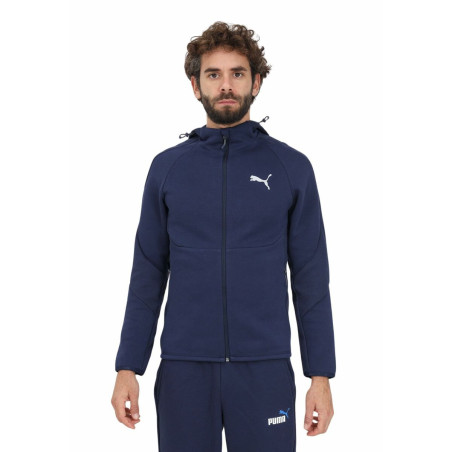 Men’s Zipped Hoodie Puma Evostripe Full-Zip Navy Blue