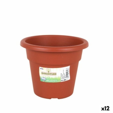 Plant pot Dem Greentime Circular Brown Ø 16 x 13 cm (12 Units)