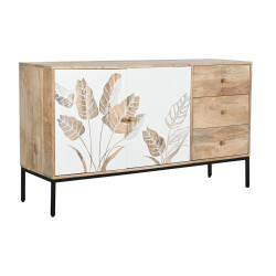 Sideboard DKD Home Decor White Black Natural Black/White Mango wood 140 x 40 x 80 cm