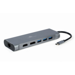 USB Hub GEMBIRD A-CM-COMBO8-01 Grey