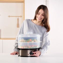 Food Steamer Black & Decker BXST800E Grey Stainless steel Plastic 800 W