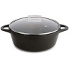 Casserole with lid Valira BLACK IND 24CM Ø 24 cm Black Aluminium