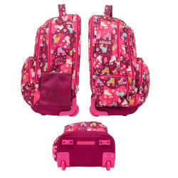 School Rucksack with Wheels Milan Pink 52 x 34,5 x 23 cm