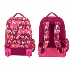 School Rucksack with Wheels Milan Pink 52 x 34,5 x 23 cm