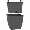 Plant pot EDA 43,5 x 43,5 x 44,5 cm Black Plastic Squared Modern