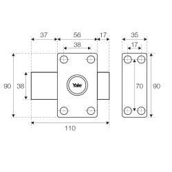 Lock Yale YV26BT-50 Beige Metal Ø 23 mm Doors