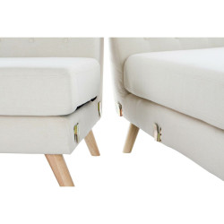 Chaise Longue Sofa DKD Home Decor Cream Rubber wood 226 x 144 x 84 cm