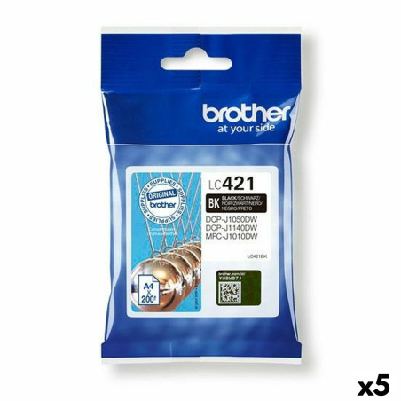 Original Ink Cartridge Brother LC421 Black (5 Units)