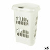 Laundry Basket Tontarelli GR37533 50 L White 50 L 46 x 34 x 64 cm (6 Units)