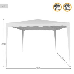 Gazebo Aktive 300 x 250 x 300 cm Steel White Plastic