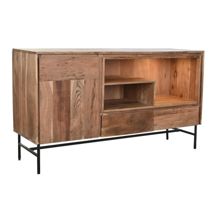 Sideboard DKD Home Decor 142 x 40 x 81 cm Black Metal Brown Acacia