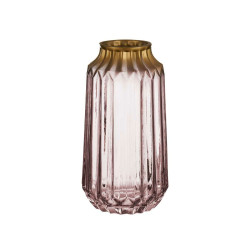 Vase Pink Glass 13 x 23,5 x 13 cm (6 Units)