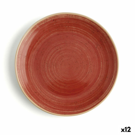 Flat plate Ariane Terra Ceramic Red Ø 18 cm (12 Units)