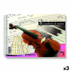 Music pad Pacsa A4 20 Sheets 20 Pieces (3 Units)