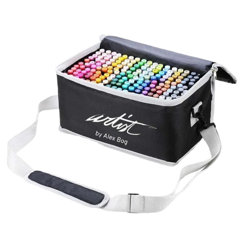 Set of Felt Tip Pens Alex Bog Luxury Canvas Gama Artist 204 Pieces Case Multicolour