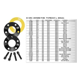 Separator set OMP OMPS08840501 5 x 120 72,5 M12 x 1,50 + M14 x 1,25 5 mm