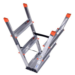 3-step folding ladder Krause 120397 Silver Aluminium