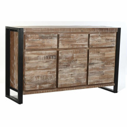 Sideboard DKD Home Decor Natural Black Metal Acacia (140 x 40 x 85 cm)