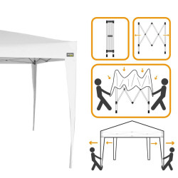 Gazebo Aktive 300 x 250 x 300 cm Steel White Plastic