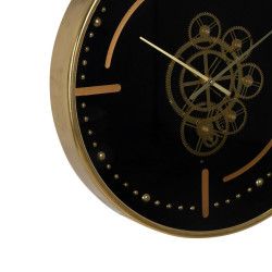 Wall Clock Black Golden Iron 46 x 7 x 46 cm