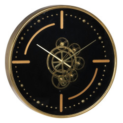 Wall Clock Black Golden Iron 46 x 7 x 46 cm