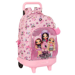 School Rucksack with Wheels Na!Na!Na! Surprise Fabulous Pink 33 X 45 X 22 cm