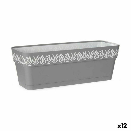 Self-watering planter Stefanplast Gaia Grey Plastic 49,5 x 17 x 19 cm (12 Units)