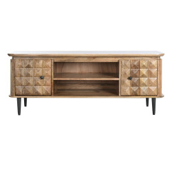 TV furniture DKD Home Decor Natural Metal Mango wood 140 x 40 x 55 cm