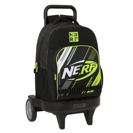 School Rucksack with Wheels Nerf Get ready Black 33 X 45 X 22 cm