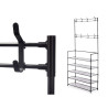 Shoe Rack 80 x 29 x 175 cm 5 Shelves Coat rack Black Metal (6 Units)