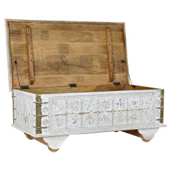 Side table DKD Home Decor MB-182010 White Golden Metal Mango wood 115 x 60 x 45 cm