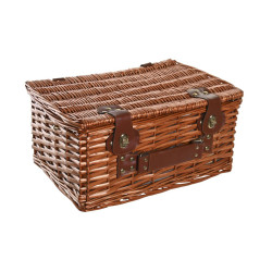 Basket DKD Home Decor Picnic Natural Blue wicker (40 x 28 x 20 cm)