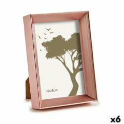 Photo frame 12 x 3,3 x 17,3 cm Pink Copper Plastic Glass (6 Units)