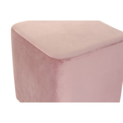 Footrest DKD Home Decor Navy Blue Light Pink Wood Plastic Velvet Urban 36 x 36 x 35 cm (2 Units)