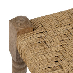 Bench Wood 40 x 40 x 40 cm Natural Fibre