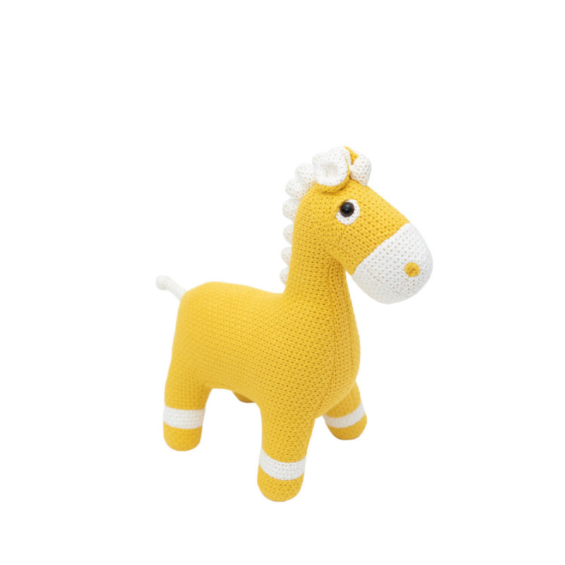 Fluffy toy Crochetts AMIGURUMIS MINI Yellow Horse 38 x 42 x 18 cm