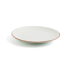 Flat plate Ariane Terra Ceramic Beige (Ø 18 cm) (12 Units)