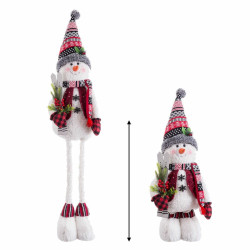 Christmas bauble Multicolour Metal Fabric Snow Doll 38 x 25 x 142 cm